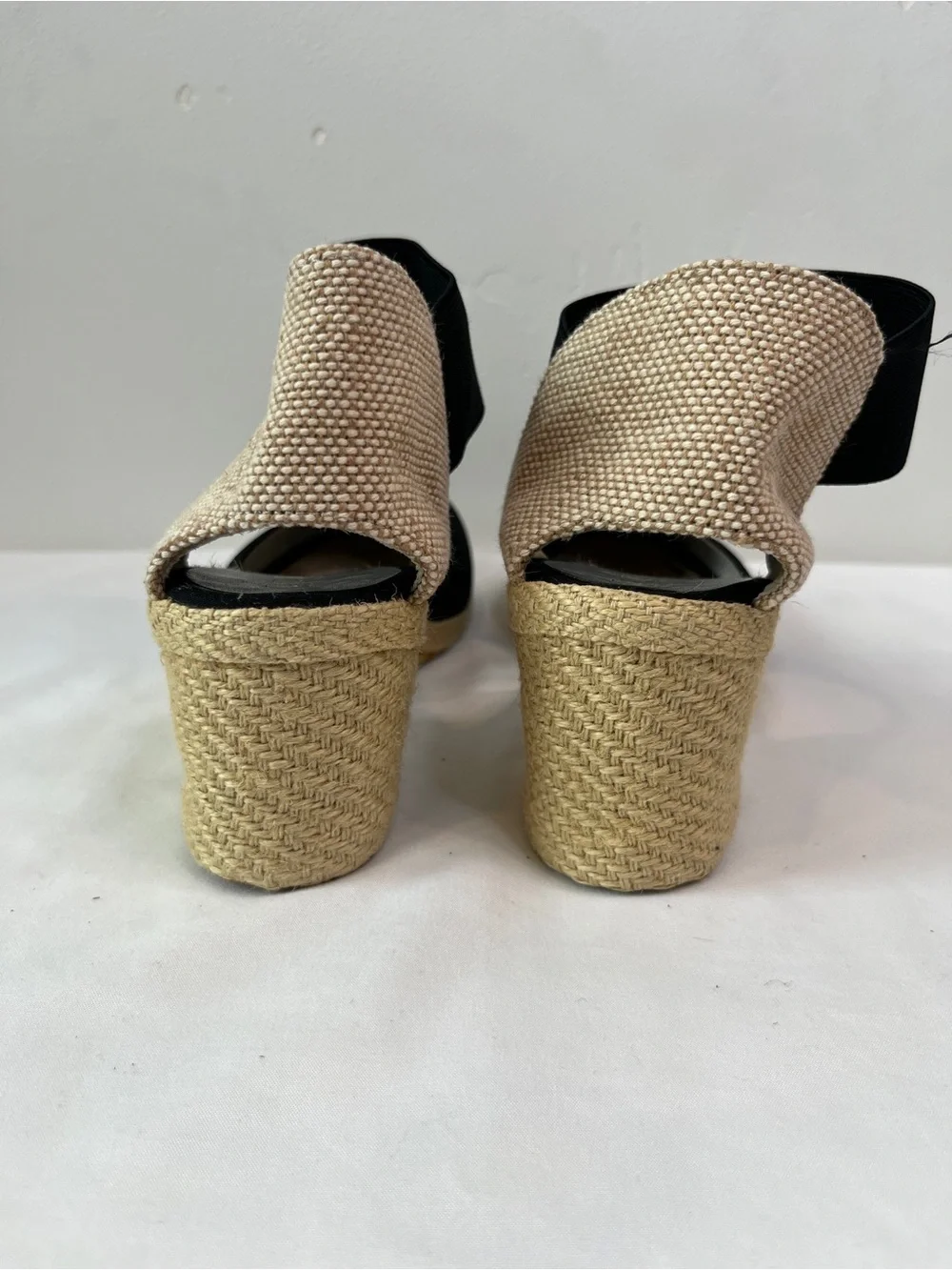 Lauren Ralph Lauren Charla Espadrille Wedge Sandals Black Ankle Strap Size 7.5B